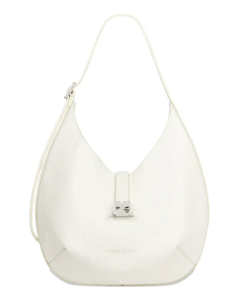 Courrèges small Hobo grained leather tote bag - Weiß Weiß