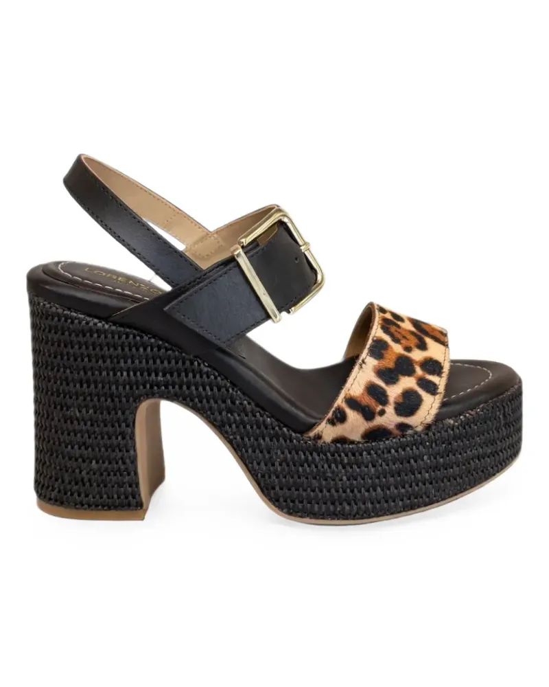 Lorenzo Mari Peonia 8 Plateau-Sandalen mit Leopardenprint - Braun Braun