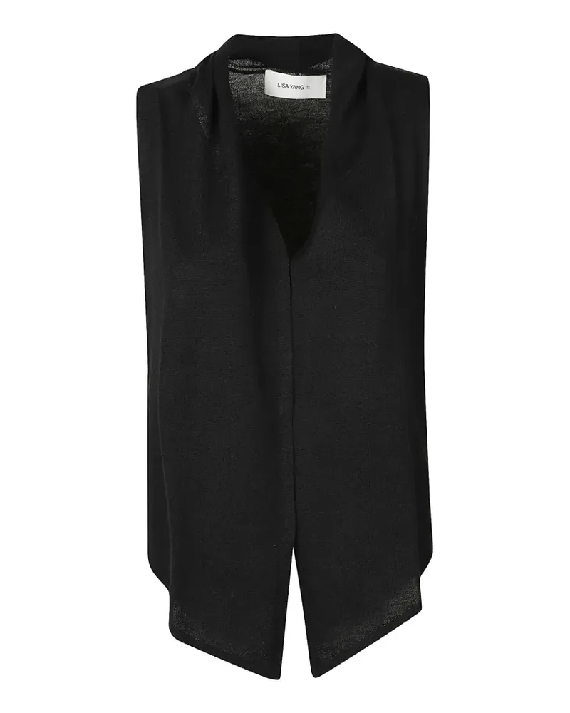 Lisa Yang draped-panel sleeveless top - Schwarz Schwarz