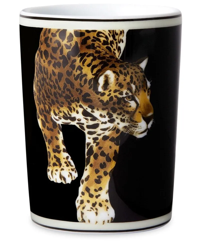 Dolce & Gabbana Porzellanbecher mit Tiger-Print - Schwarz Schwarz