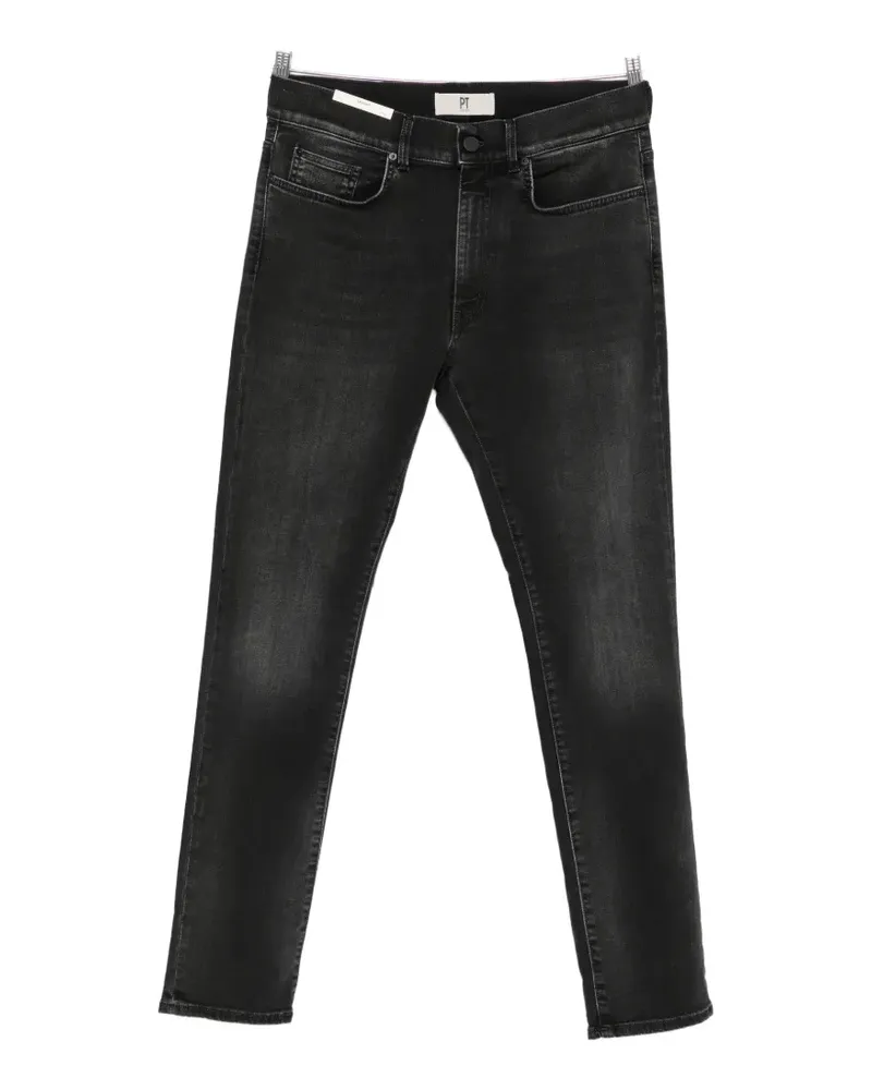 PT TORINO logo-patch slim-fit jeans - Schwarz Schwarz