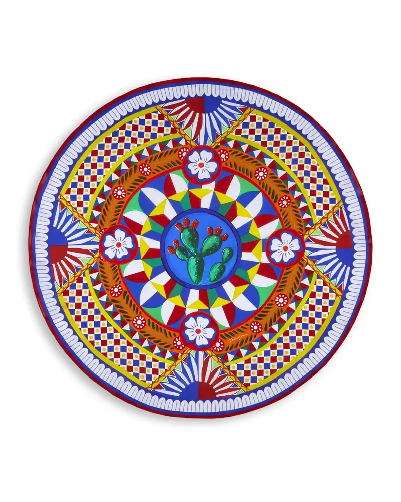 Dolce & Gabbana Tischdecke aus Leinen mit Kaktus-Print - Blau Blau