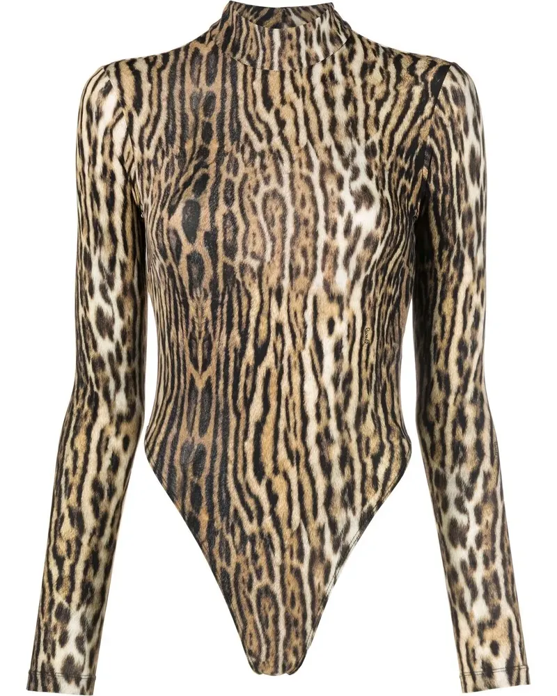 Roberto Cavalli Body mit Leoparden-Print - Nude Nude