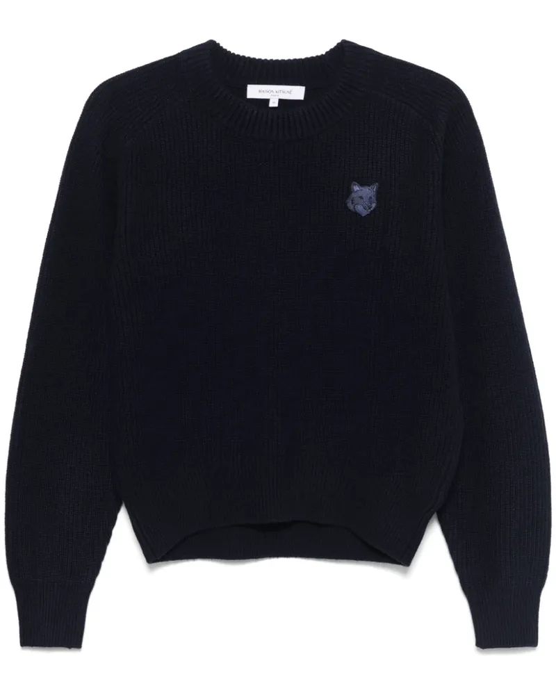 Kitsuné Pullover mit Bold Fox Head-Patch - Blau Blau