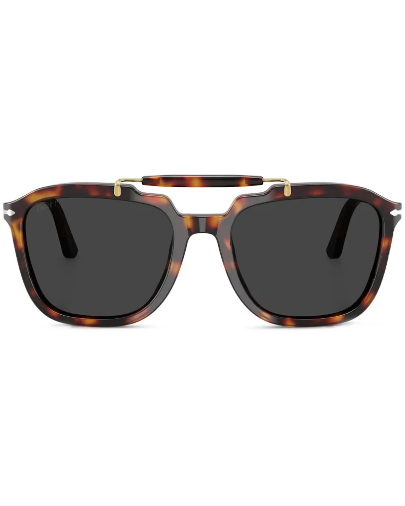 Persol Eckige Sonnenbrille in Schildpattoptik - Braun Braun