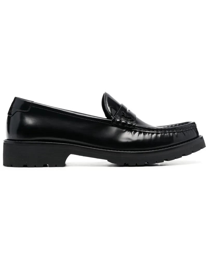 Saint Laurent Loafer mit Glanzoptik - Schwarz Schwarz