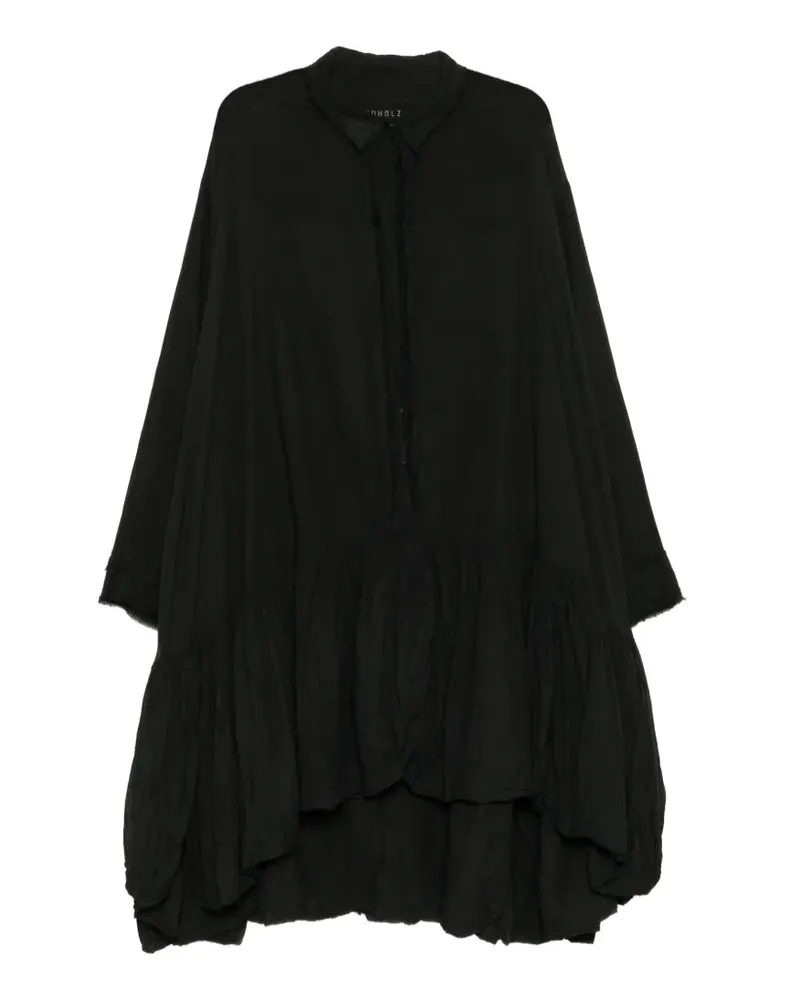 Studiorundholz crinkled asymmetric-hem dress - Schwarz Schwarz
