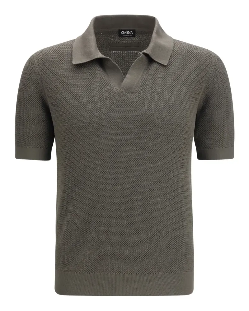 Ermenegildo Zegna waffle-knit V-neck sweater - Grau Grau