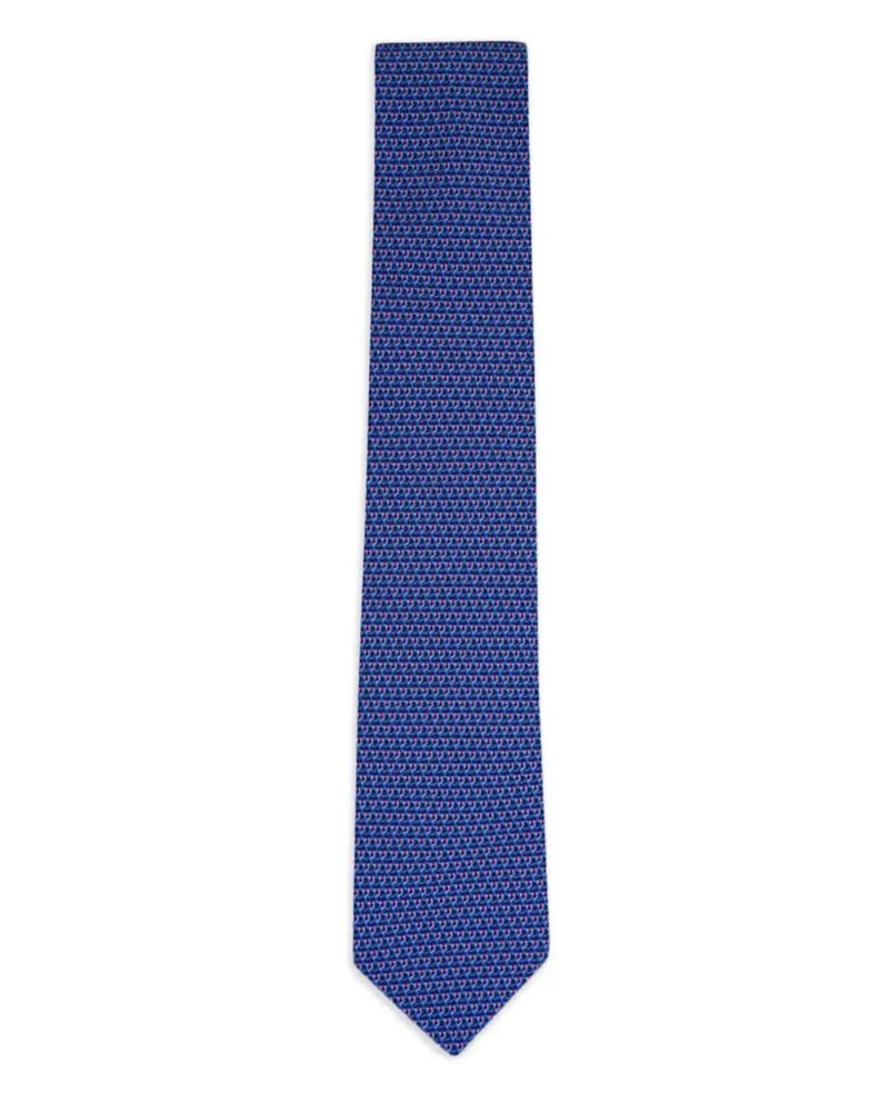 Ferragamo patterned tie - Blau Blau