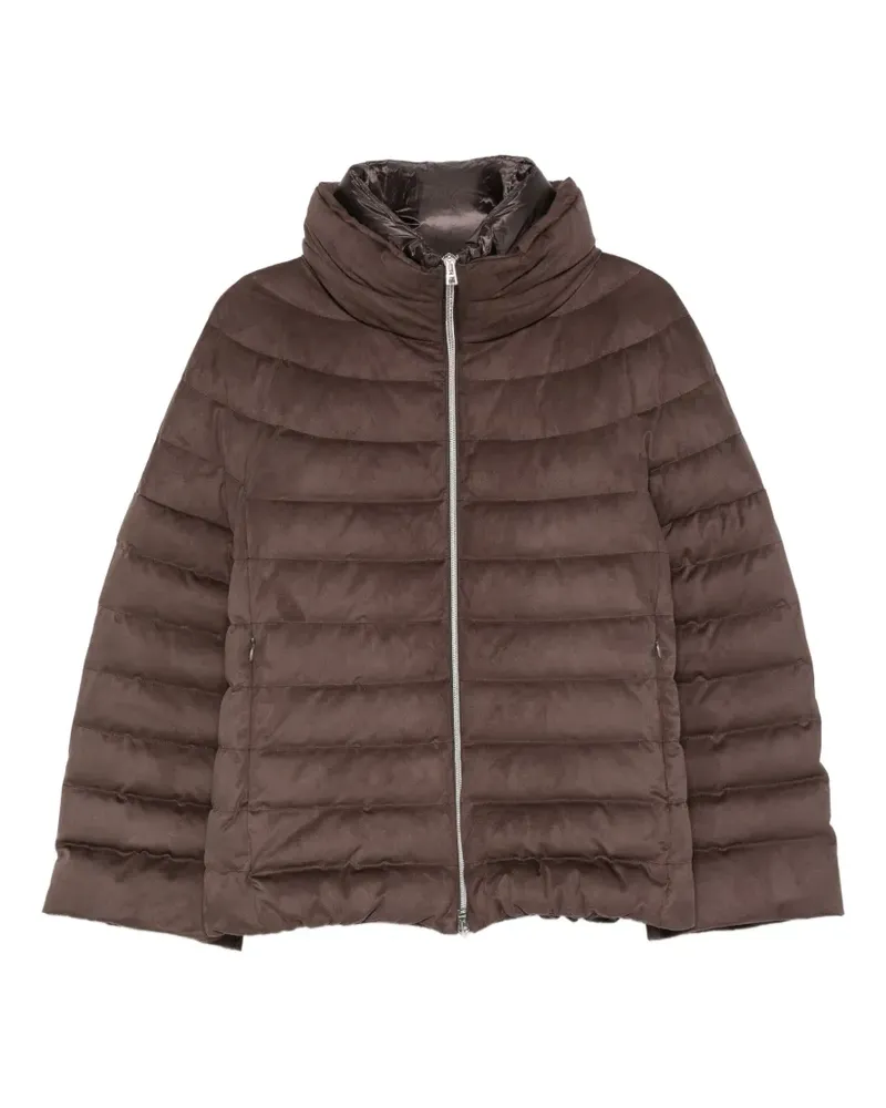 Herno Gesteppte Jacke mit Wildledereffekt - Braun Braun