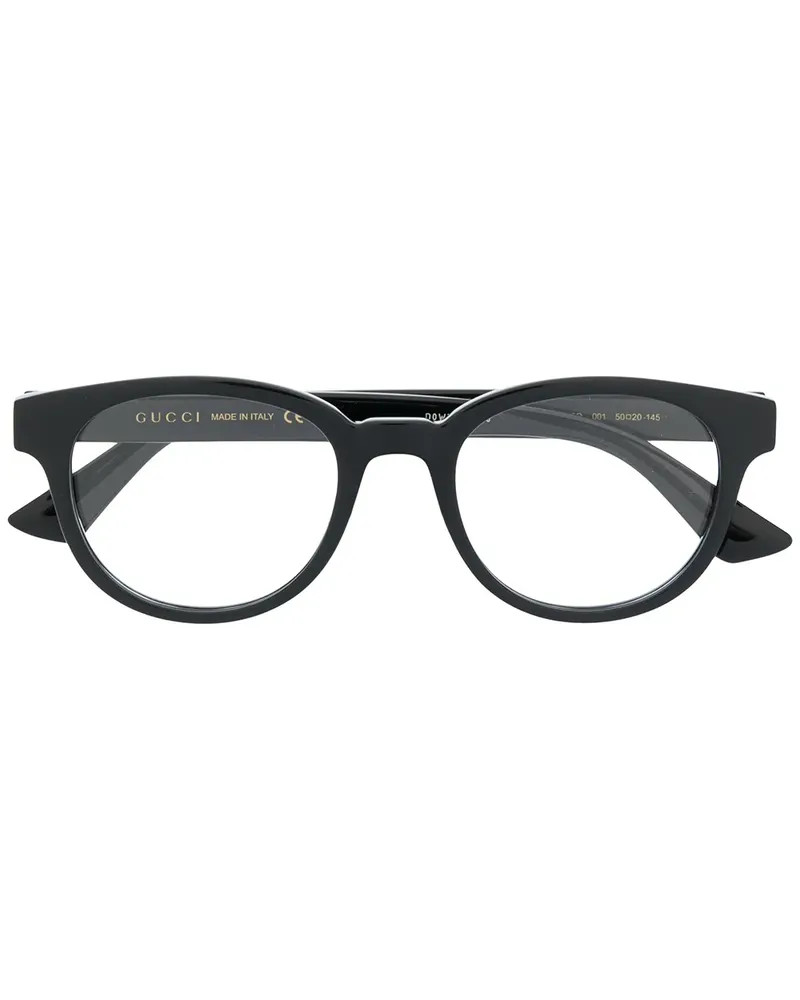 Gucci Brille mit rundem Gestell - Schwarz Schwarz