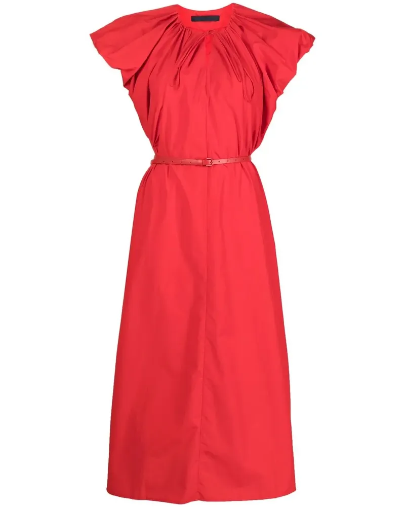 JUUN.J Gerafftes Kleid mit Puffärmeln - Rot Rot