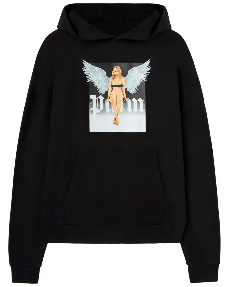 Palm Angels Crystal Pin-Up Hoodie - Schwarz Schwarz