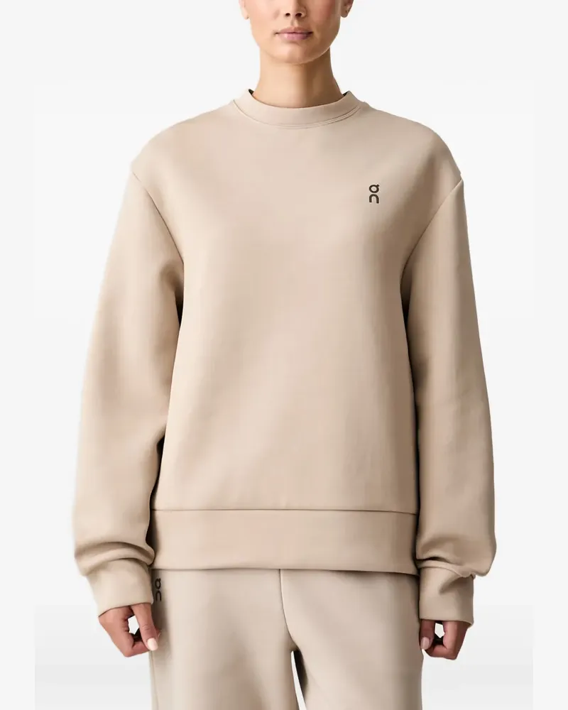 ON logo-print raglan-sleeve sweater - Nude Nude