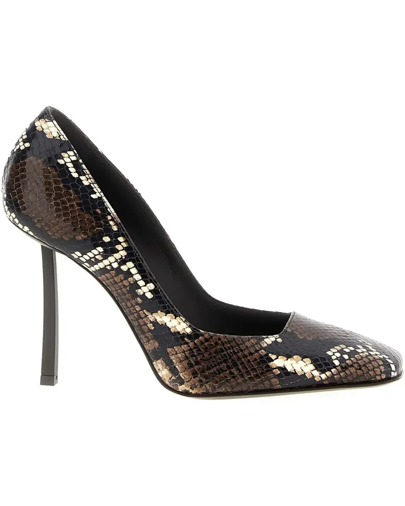 Le Silla Vittoria Pumps mit Python-Print 100mm - Braun Braun