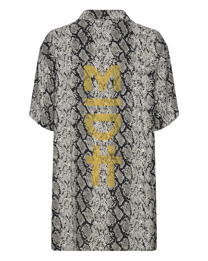 One Teaspoon snake-print short-sleeve shirt - Grau Grau