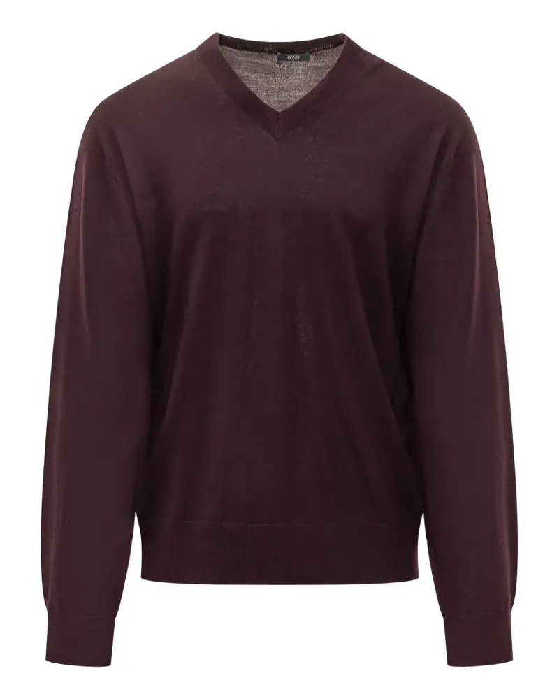 HOSIO V-neck wool sweater - Violett Violett
