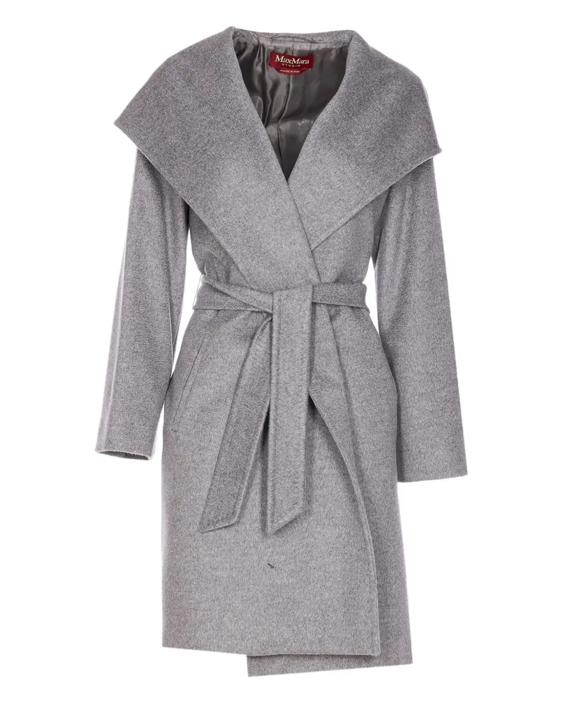 Max Mara Kapuzenmantel mit Gürtel - Grau Grau