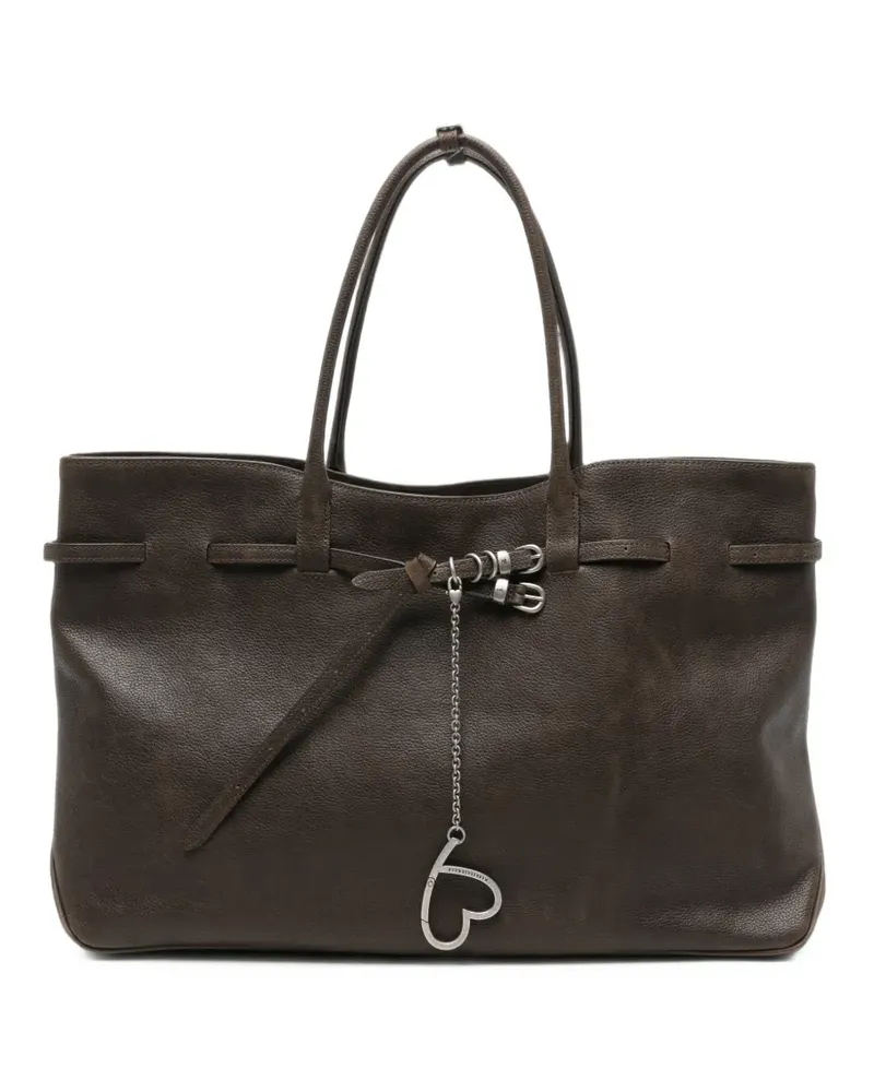 Marge Sherwood Tote Bag mit Herzanhänger und Schnalle - Braun Braun