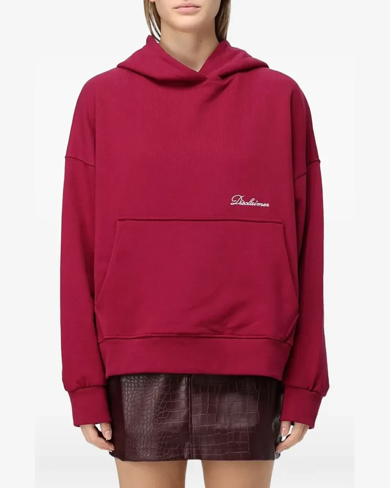 DISCLAIMER logo-embroidered hoodie - Rot Rot