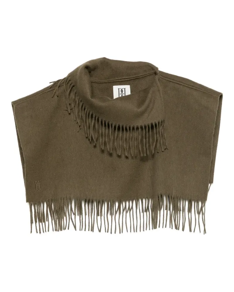By Malene Birger Cape-Schal mit Fransen - Grün Grün