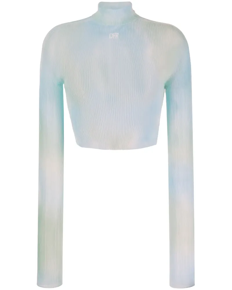 OFF-WHITE Cropped-Top mit Batikmuster - Blau Blau