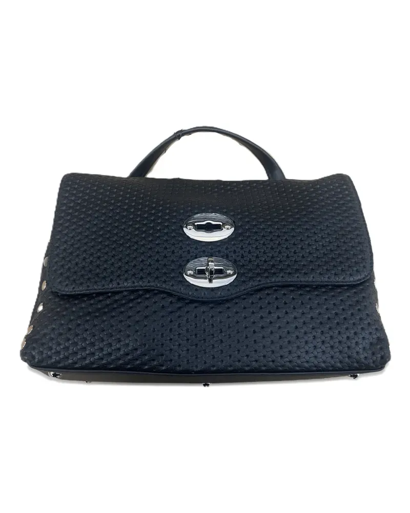 Zanellato Kleiner Tote Bag mit Drehverschluss - Schwarz Schwarz