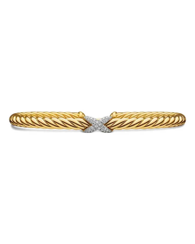 David Yurman 18kt X Cablespira Station Gelbgoldarmband mit Diamanten Gold