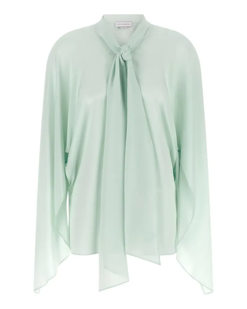 Stella McCartney Seidenhemd mit Schleifenkragen - Grün Grün