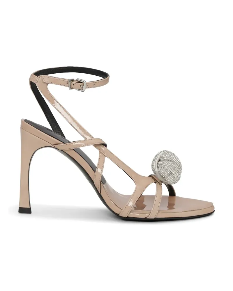 ROTATE Birger Christensen Sandalen aus Lackleder mit Knoten - Nude Nude