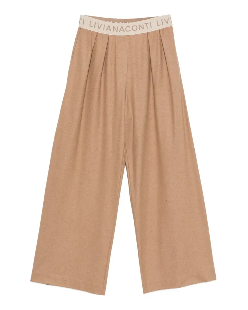 Liviana Conti Hose mit Logo-Bund - Nude Nude