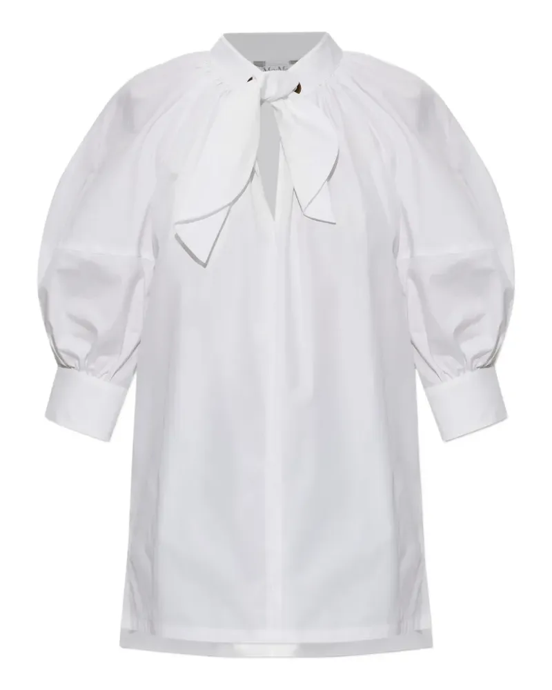 Max Mara pussy-bow puff-sleeve blouse - Weiß Weiß