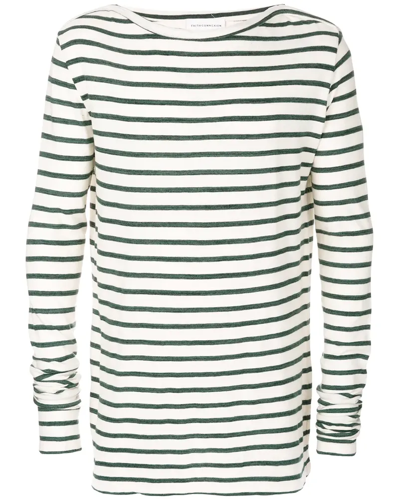 Faith Connexion Langarmshirt mit Querstreifen - Weiß Weiß