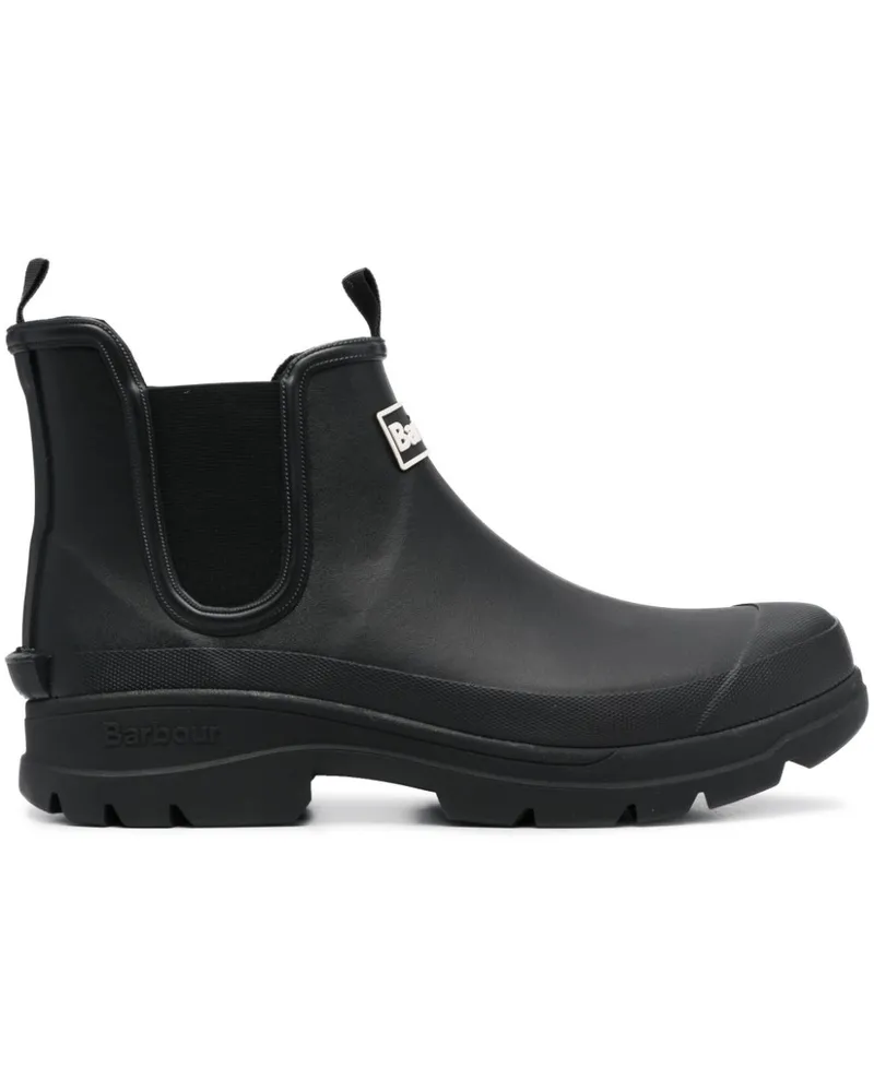 Barbour Stiefel mit Logo-Patch Schwarz