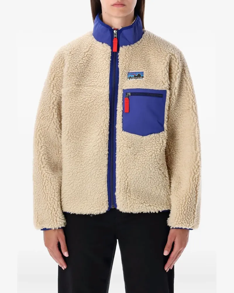 Patagonia fleece logo-patch jacket - Nude Nude