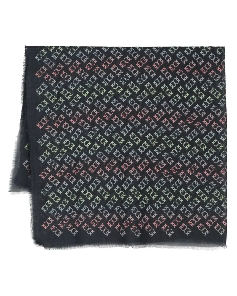 Pinko Schal mit Love Birds-Print - Schwarz Schwarz