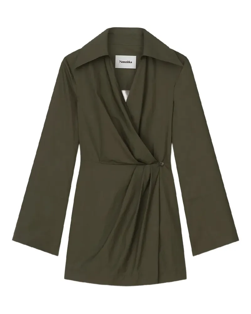 Nanushka Esma button wrap mini dress - Grün Grün