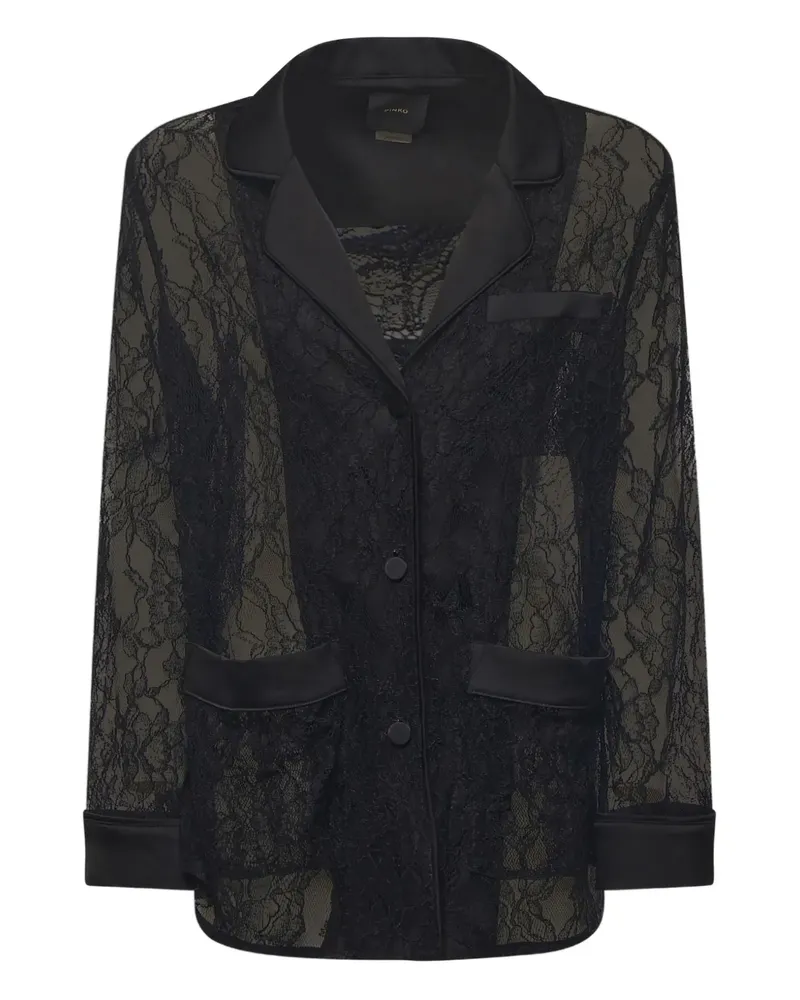 Pinko Jacke mit Spitzeneinsätzen - Schwarz Schwarz