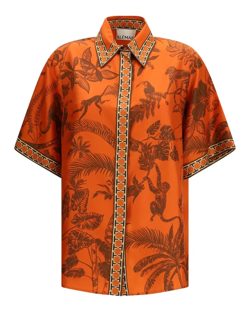 ALEMAIS Hemd mit Affen-Print - Orange Orange