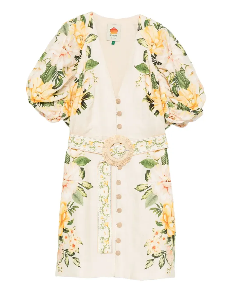 FARM Rio Garden Cascade Minikleid - Nude Nude