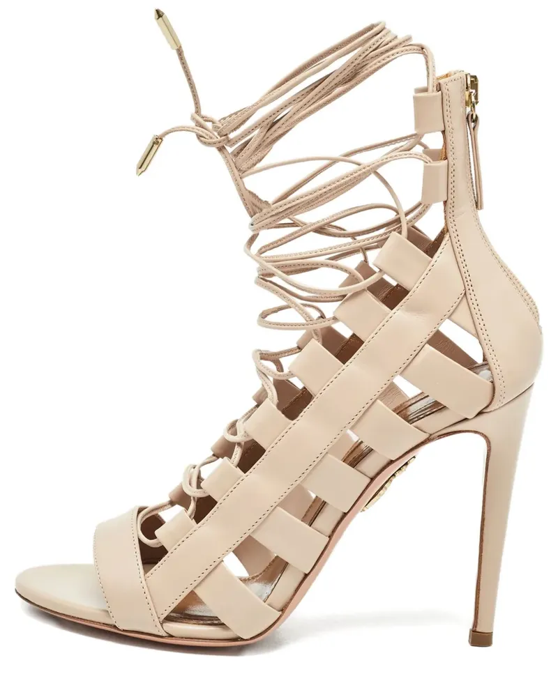 Aquazzura Pre-owned Sandalen mit Schnürung - Nude Nude