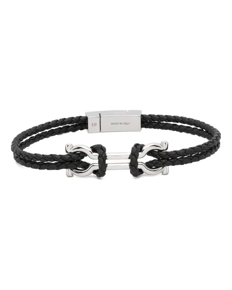 Ferragamo Gancini braided bracelet - Schwarz Schwarz