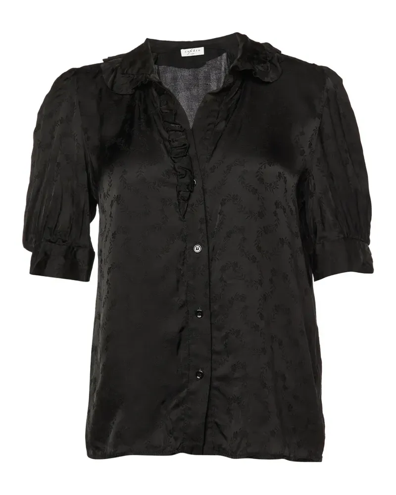 Sandro ruffled floral-patterned shirt - Schwarz Schwarz