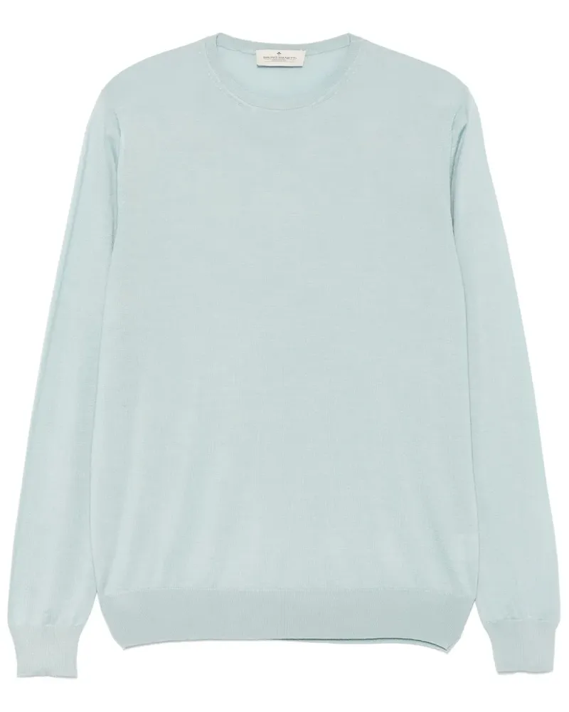 Bruno Manetti Fein gestrickter Pullover - Blau Blau