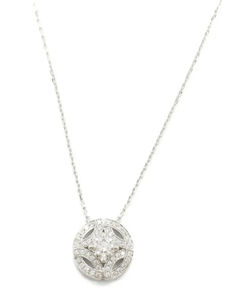 Cartier 2010s 18kt Galanterie Weißgoldhalskette mit Diamant - Silber Silber
