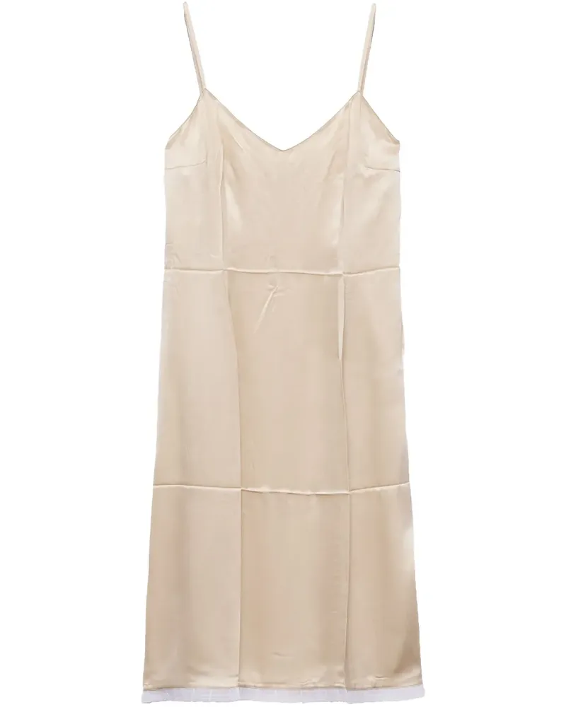 Prada Krepp-Midikleid aus Satin - Nude Nude