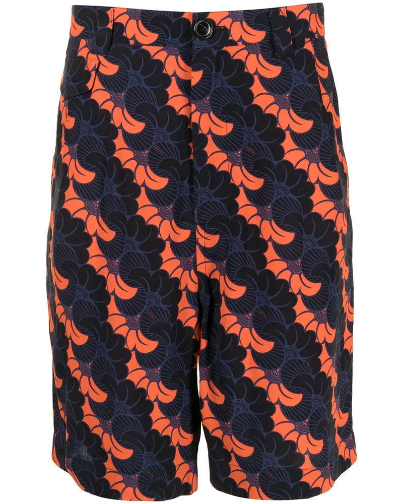 Ports V Shorts mit Blumen-Print - Blau Blau
