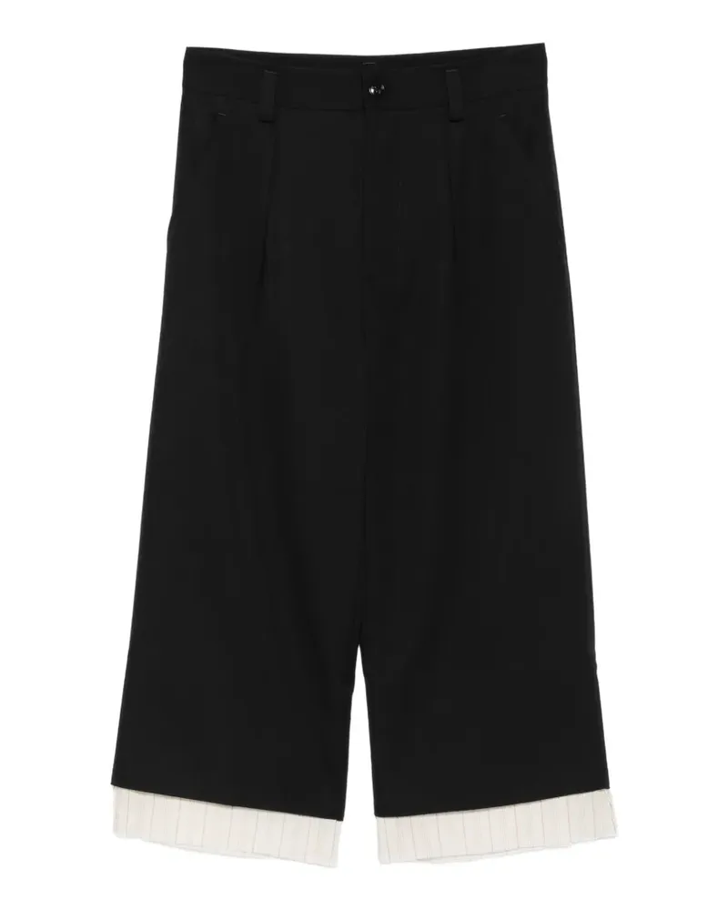 Ann Demeulemeester Ausgestellte Cropped-Hose - Schwarz Schwarz