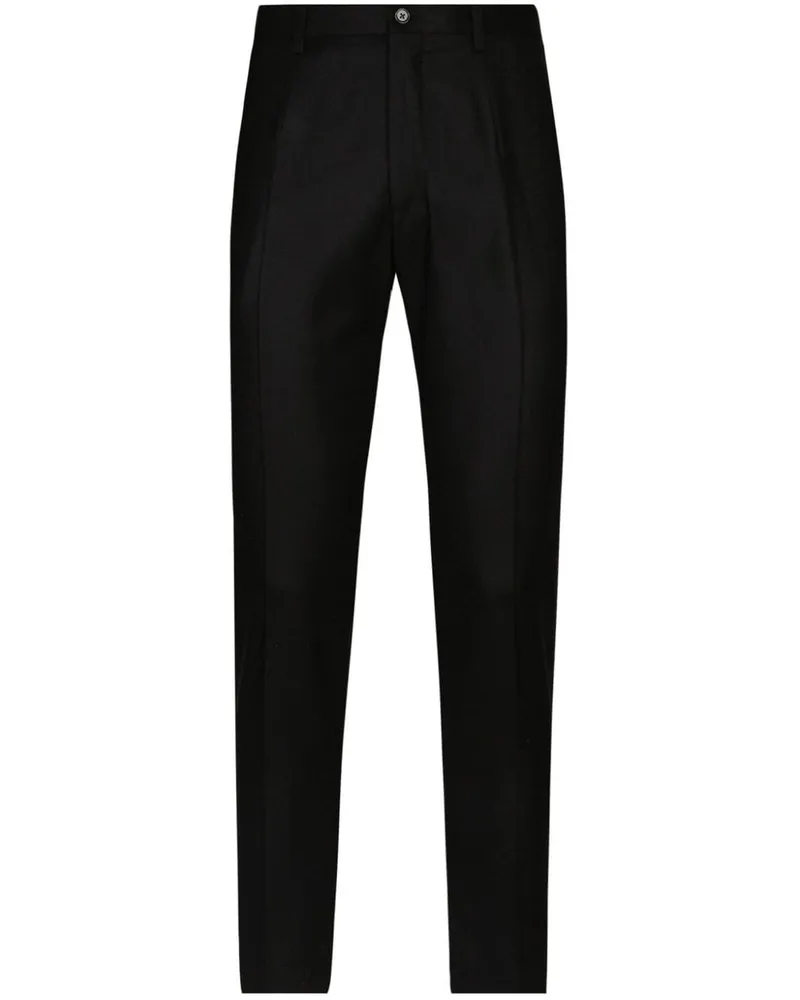 Dolce & Gabbana Klassische Flanellhose - Schwarz Schwarz