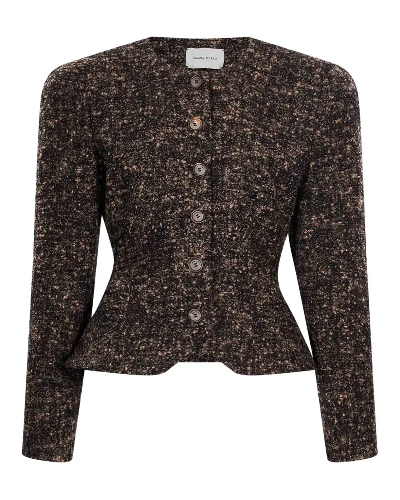 Magda Butrym bouclé peplum blazer - Schwarz Schwarz